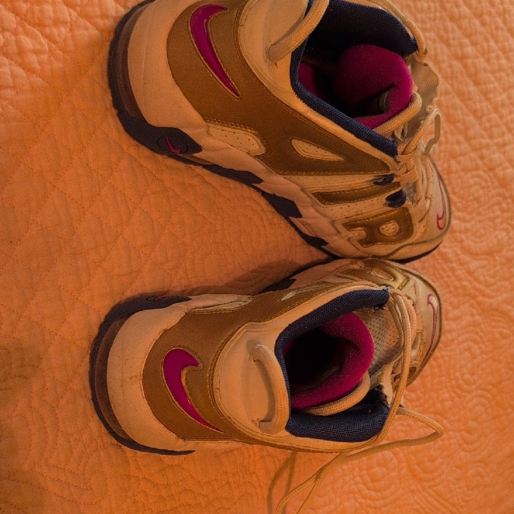 Nike Kids' Sneakers - Gold and Pink Accents